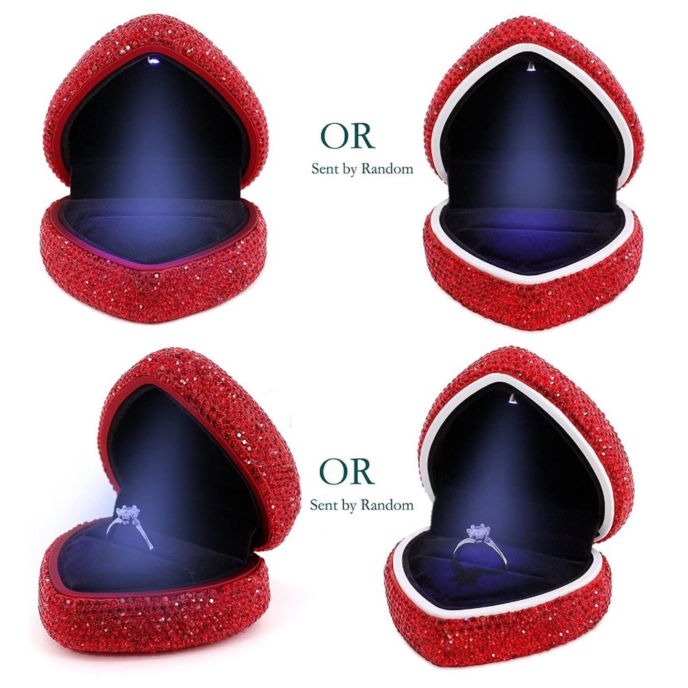 NEW Sparkling Swarovski Crystal Rhinestone Heart Bling Jewelry Ring Box … - Picture 9 of 17